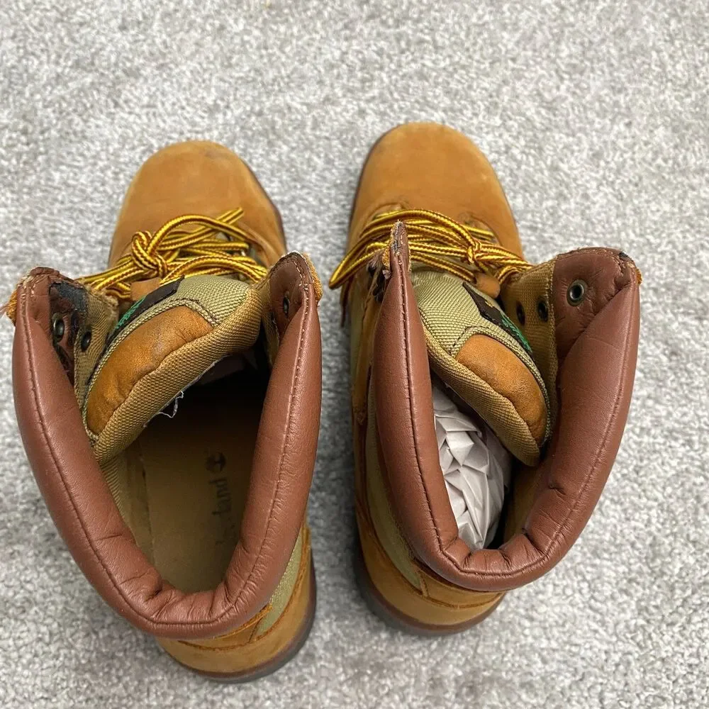 Timberland Suede Leather Boots Boys Kids 5.5 Brown Lace Up School Outdoor Casual